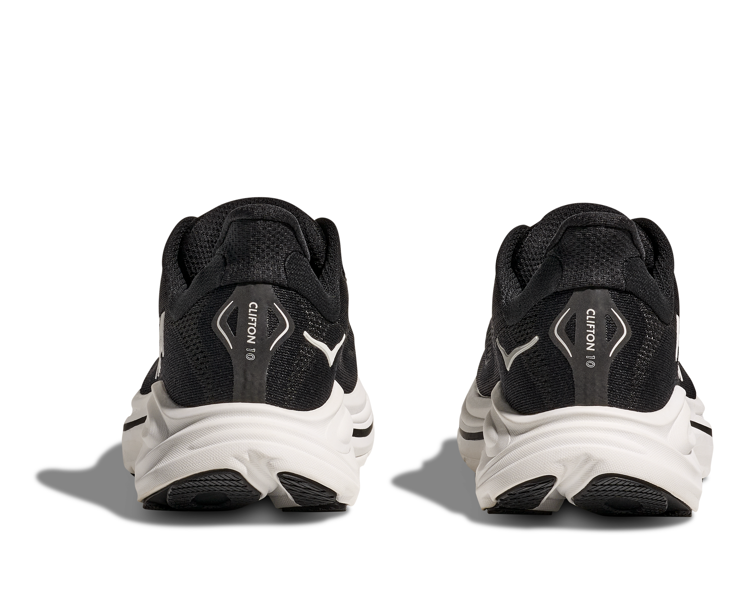 Hoka Clifton 10 Men's Wide Fit Running Shoes Black White