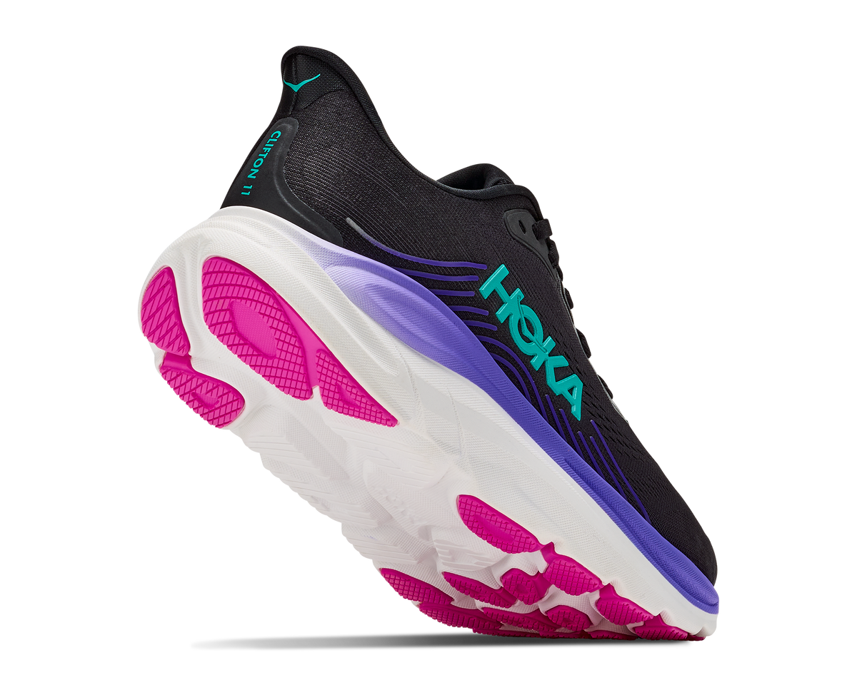 Hoka Clifton 11 Women's Running Shoes Black Neon Nebula