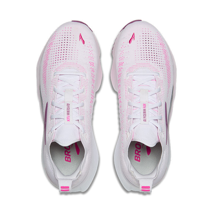 Brooks Glycerin Flex Women's Running Shoes White Cyber Pink