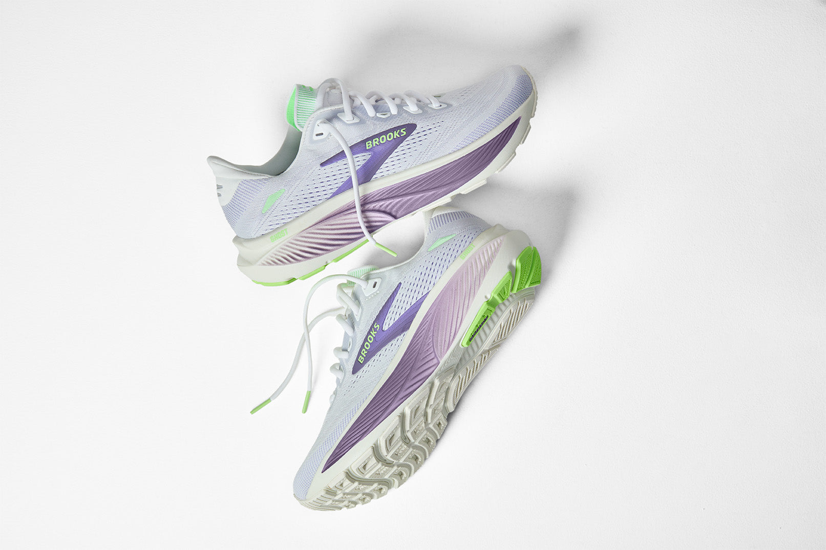 Brooks Ghost 18 Women's Running Shoes White Purple Hebe