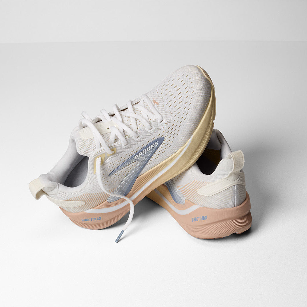Brooks Ghost Max 4 Wide Fit Women's Running Shoes White Rose