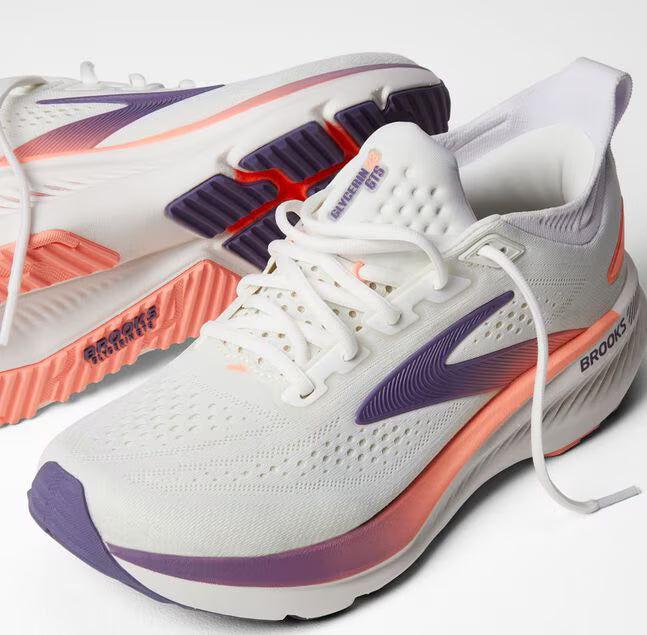 Brooks Glycerin GTS 23 Women's Running Shoes White Mulled Grape