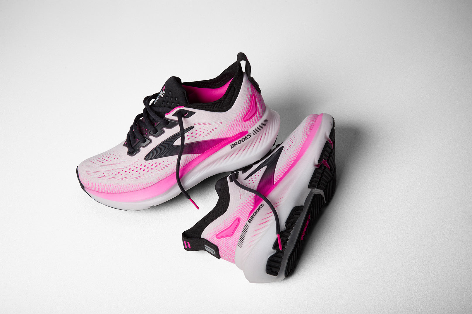 Brooks Glycerin GTS 23 Women's Running Shoes White Pink
