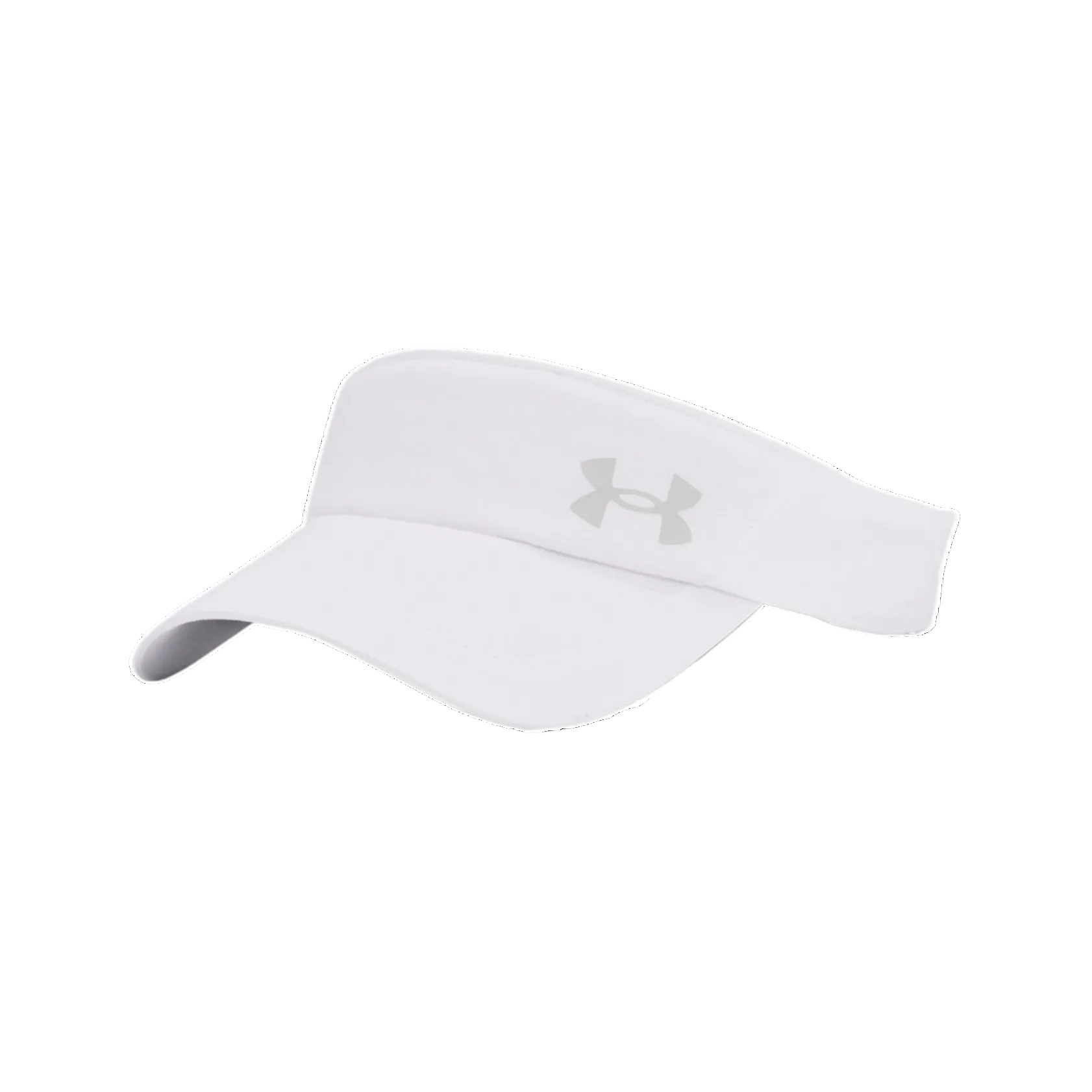 White visor with Under Armour logo on a white background