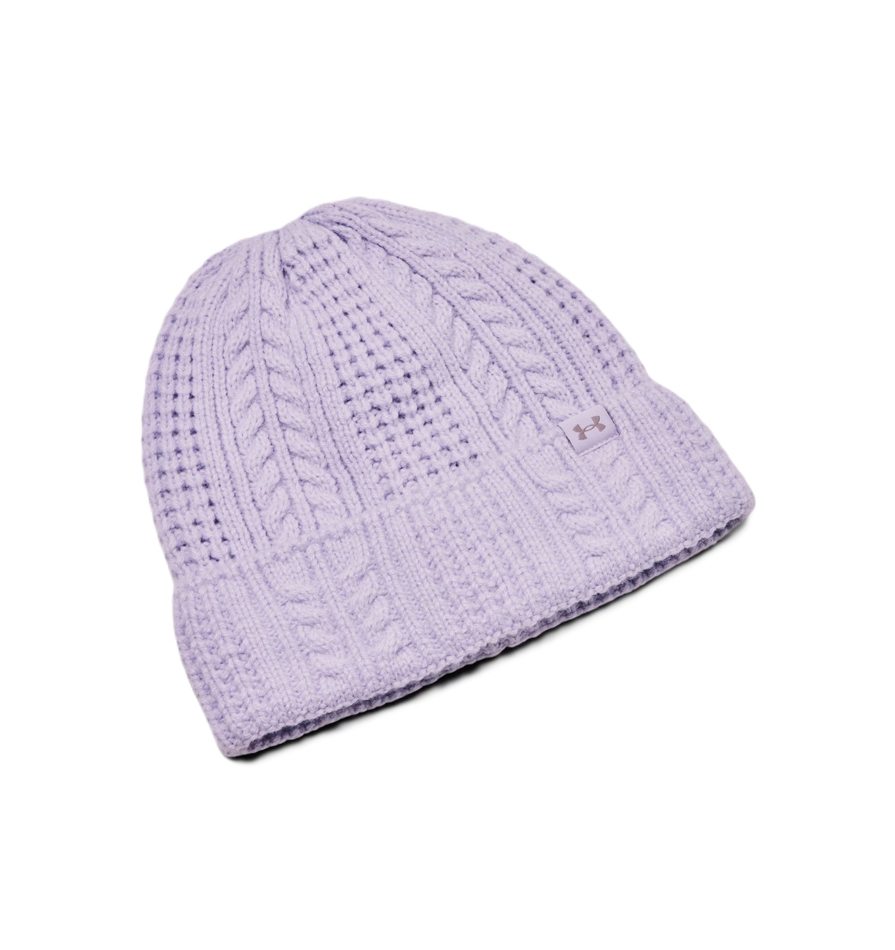 Under Armour Women's Halftime Cable Knit Beanie Salt Purple