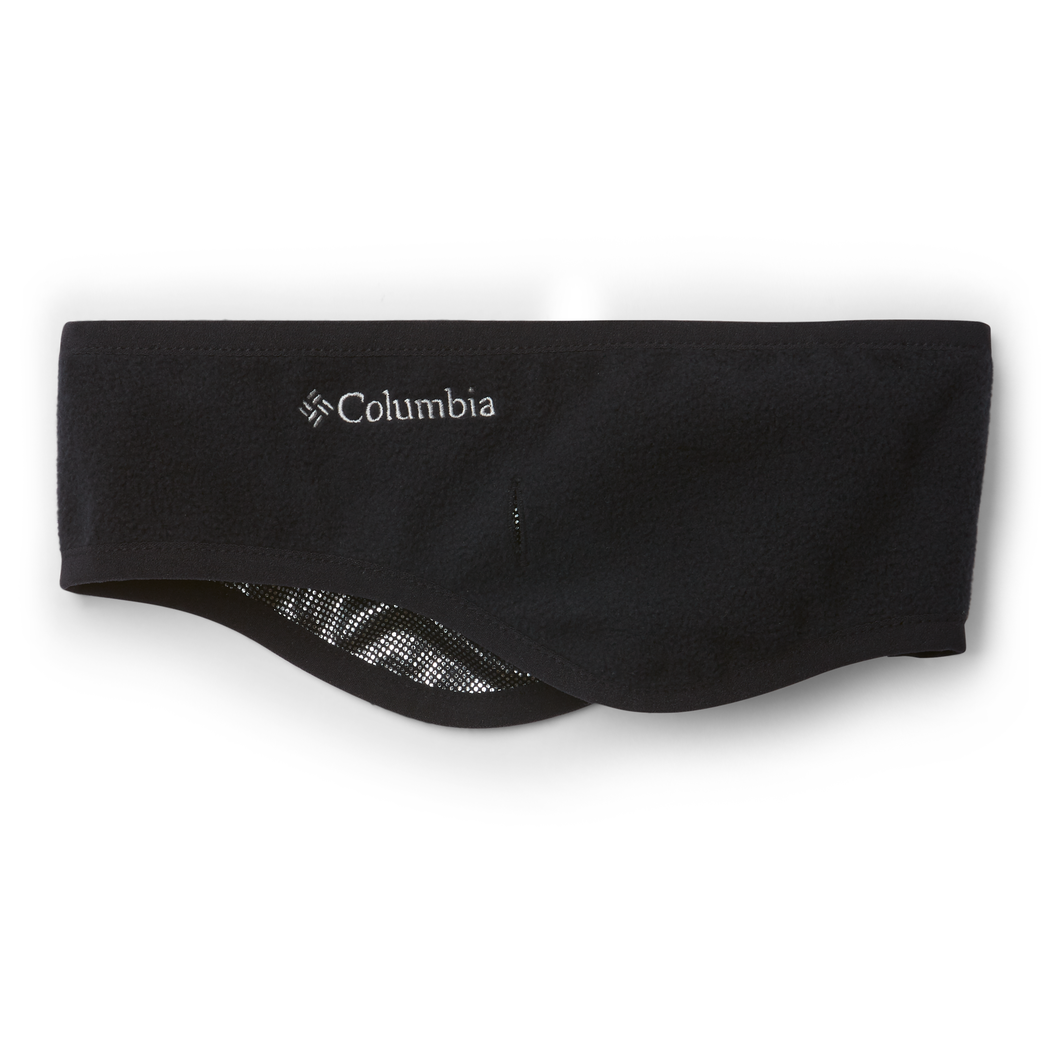 Black headband with Columbia logo on a white background