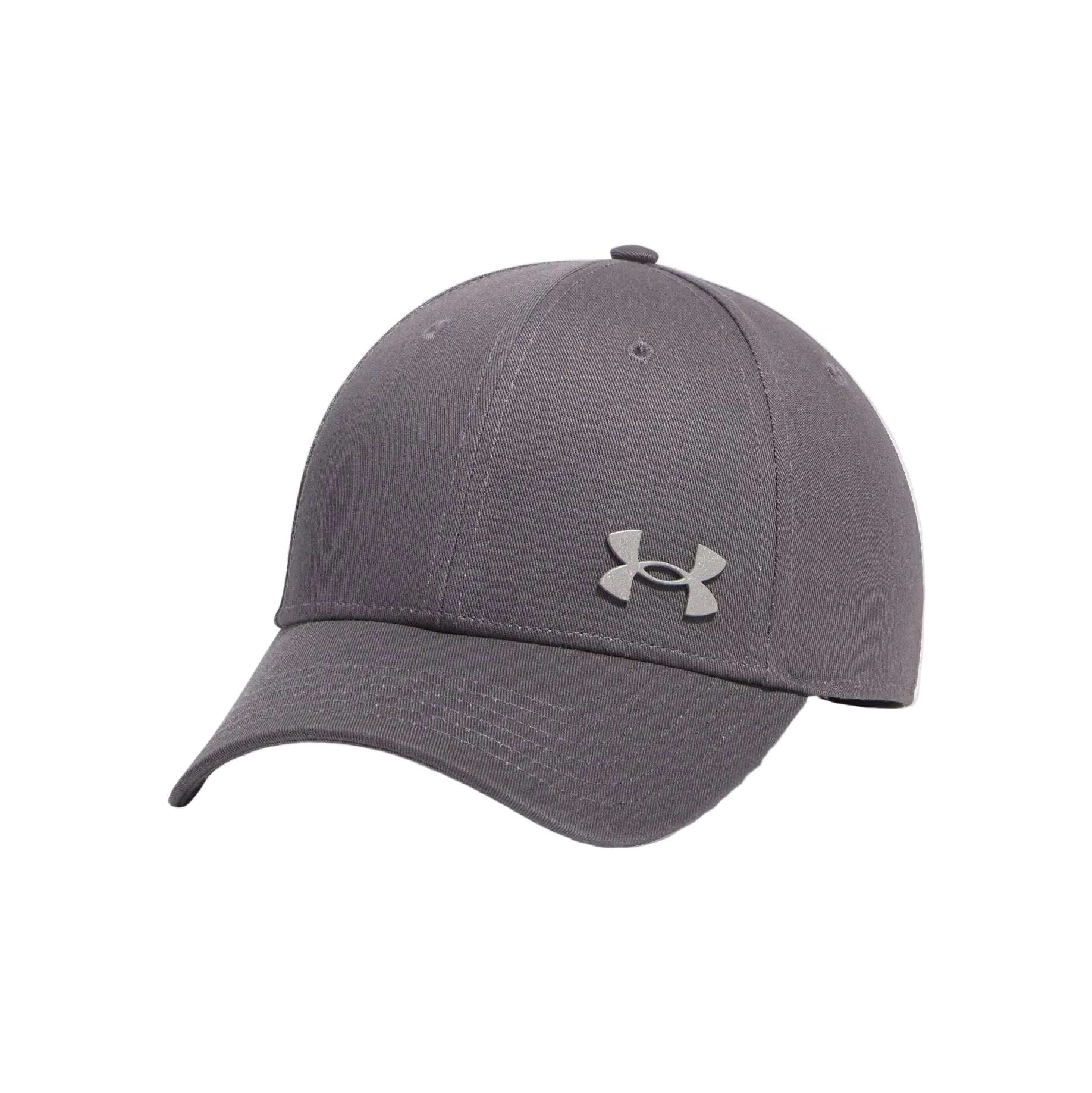 Gray cap with Under Armour logo on a light gray background