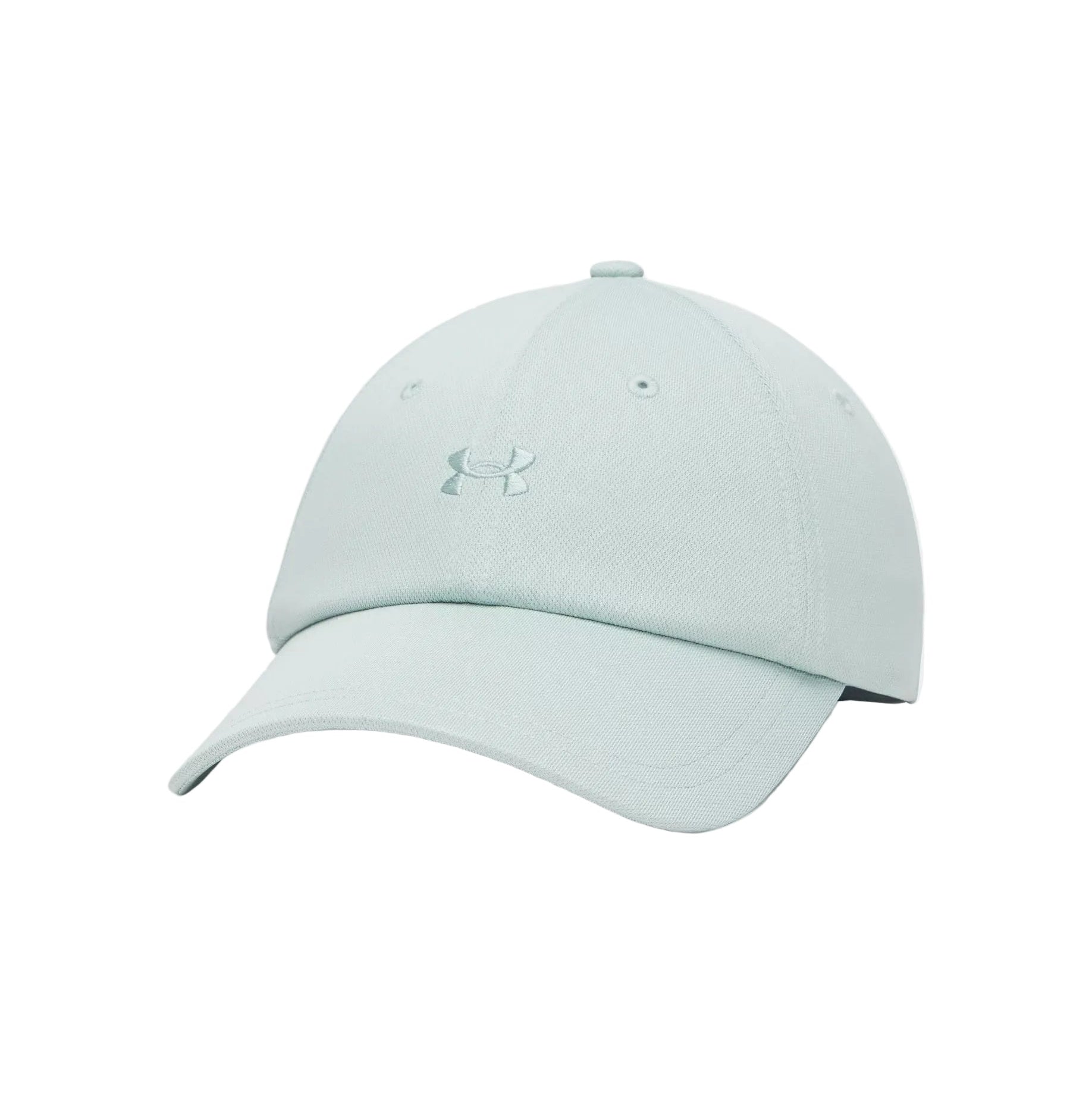 Light blue baseball cap with a brand logo on a white background