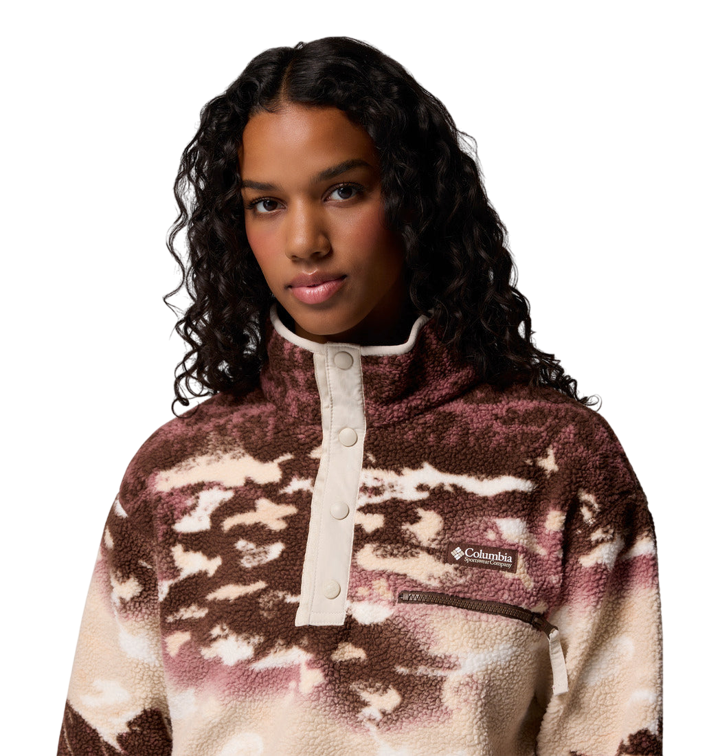 Columbia Women's Helvetia™ II Cropped Half Snap Printed Fleece Tobacco