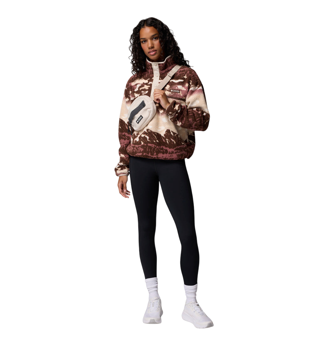 Columbia Women's Helvetia™ II Cropped Half Snap Printed Fleece Tobacco