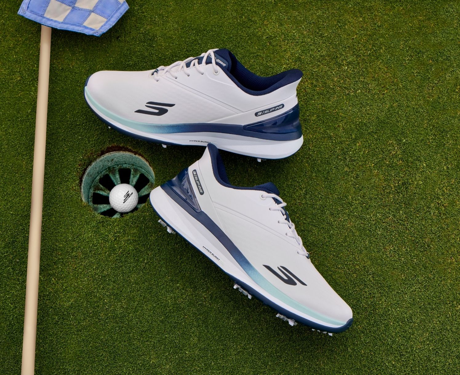 Skechers Blade Tour Slip-ins Men's Golf Shoes White Blue