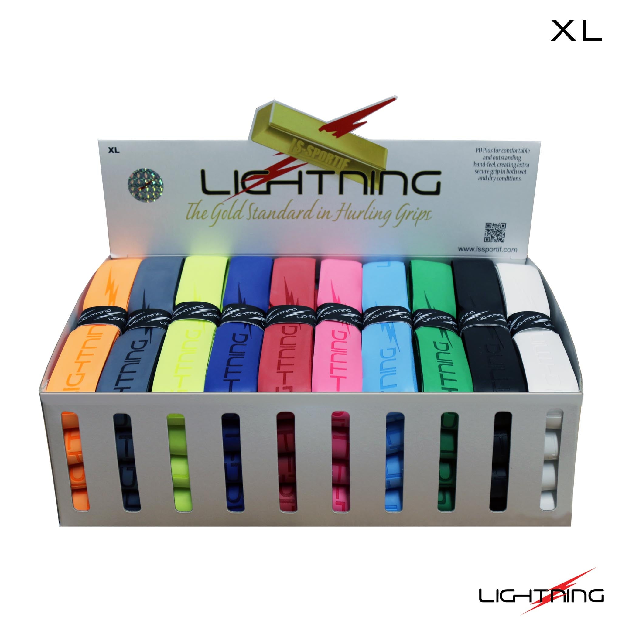 LS Lightning Hurling Grip XL Self Colour Embossed Box 40