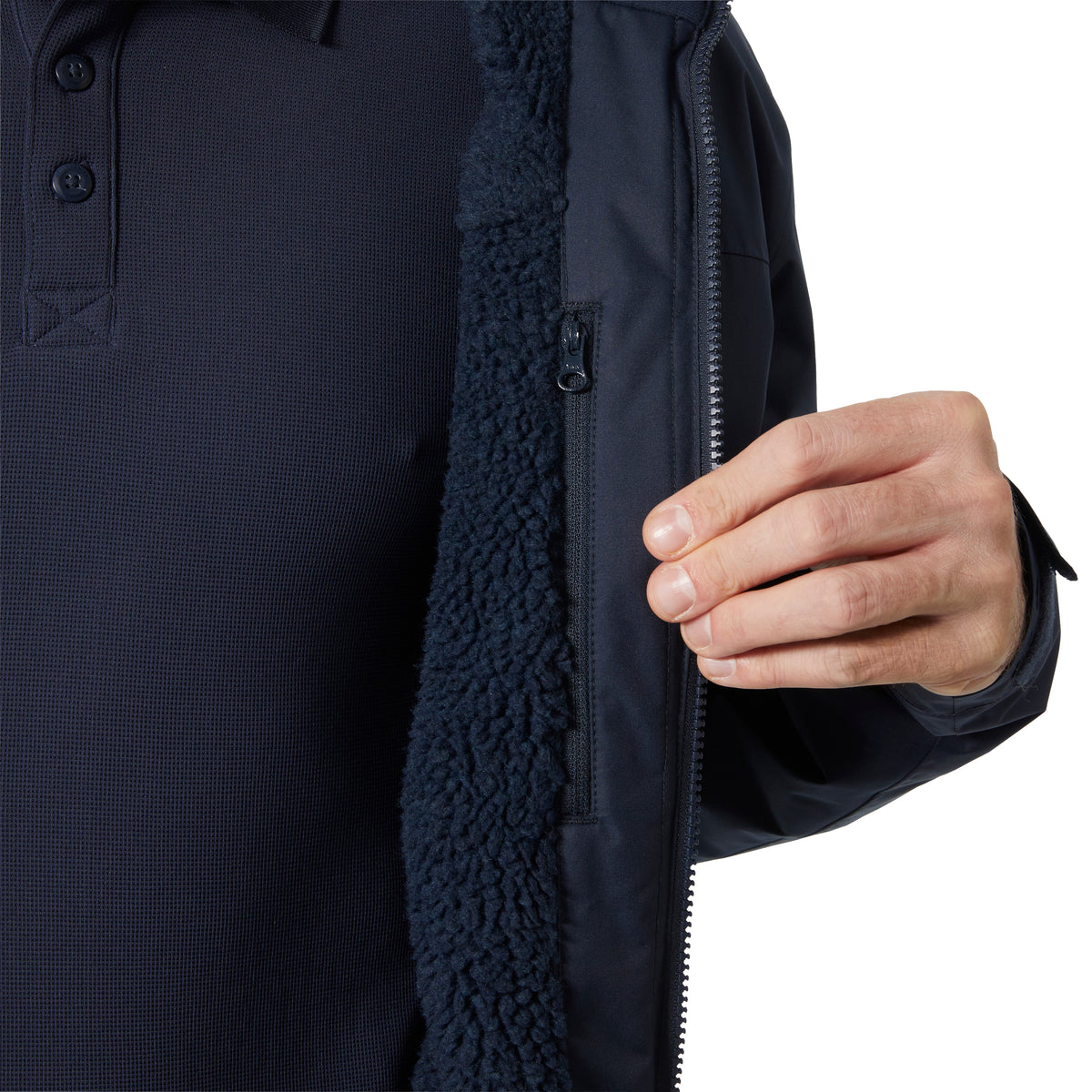 Helly Hansen Men's Crew Hooded Pile Jacket Navy