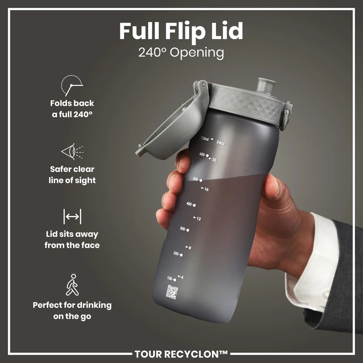 ION8 Tour 750ML Waterbottle Grey
