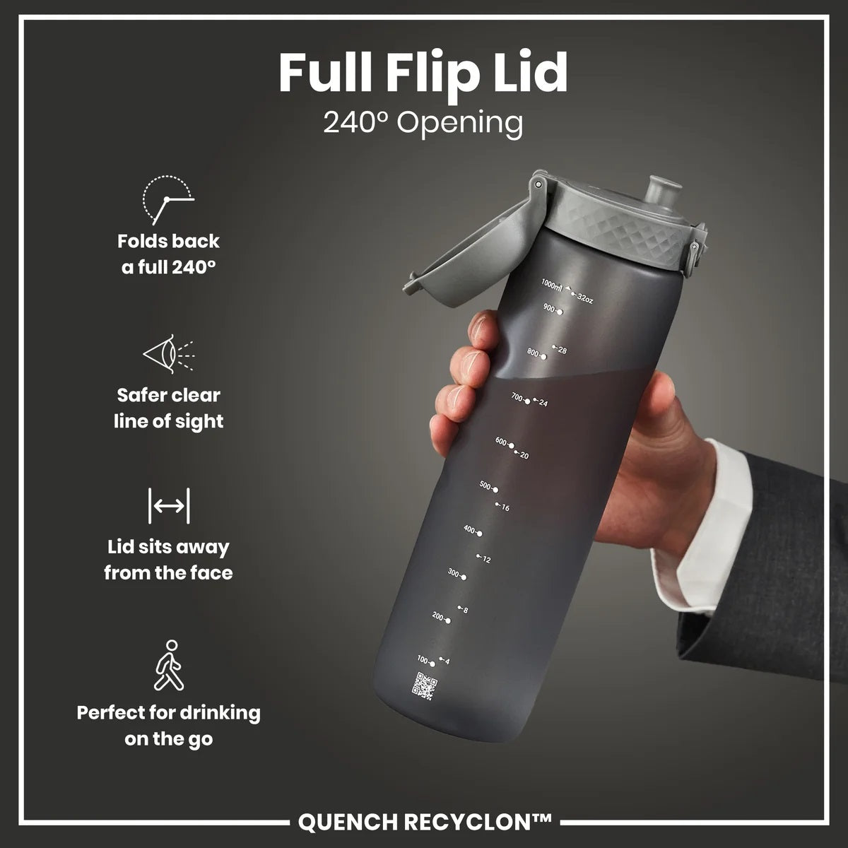 ION8 Quench 1L Waterbottle Grey