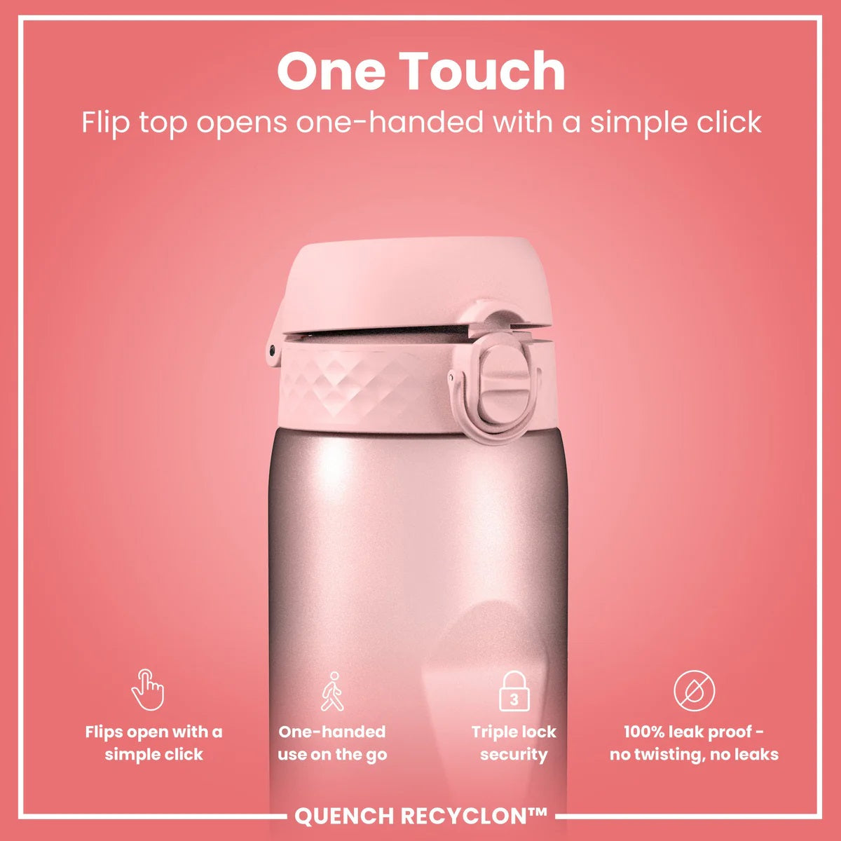 ION8 Quench 1L Waterbottle Sonic Purple Rose Motivator
