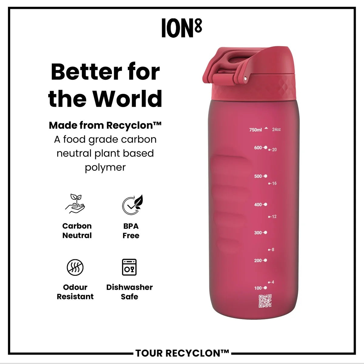 ION8 Tour 750ML Waterbottle Magenta