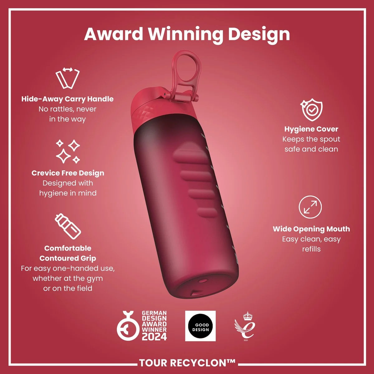 ION8 Tour 750ML Waterbottle Magenta