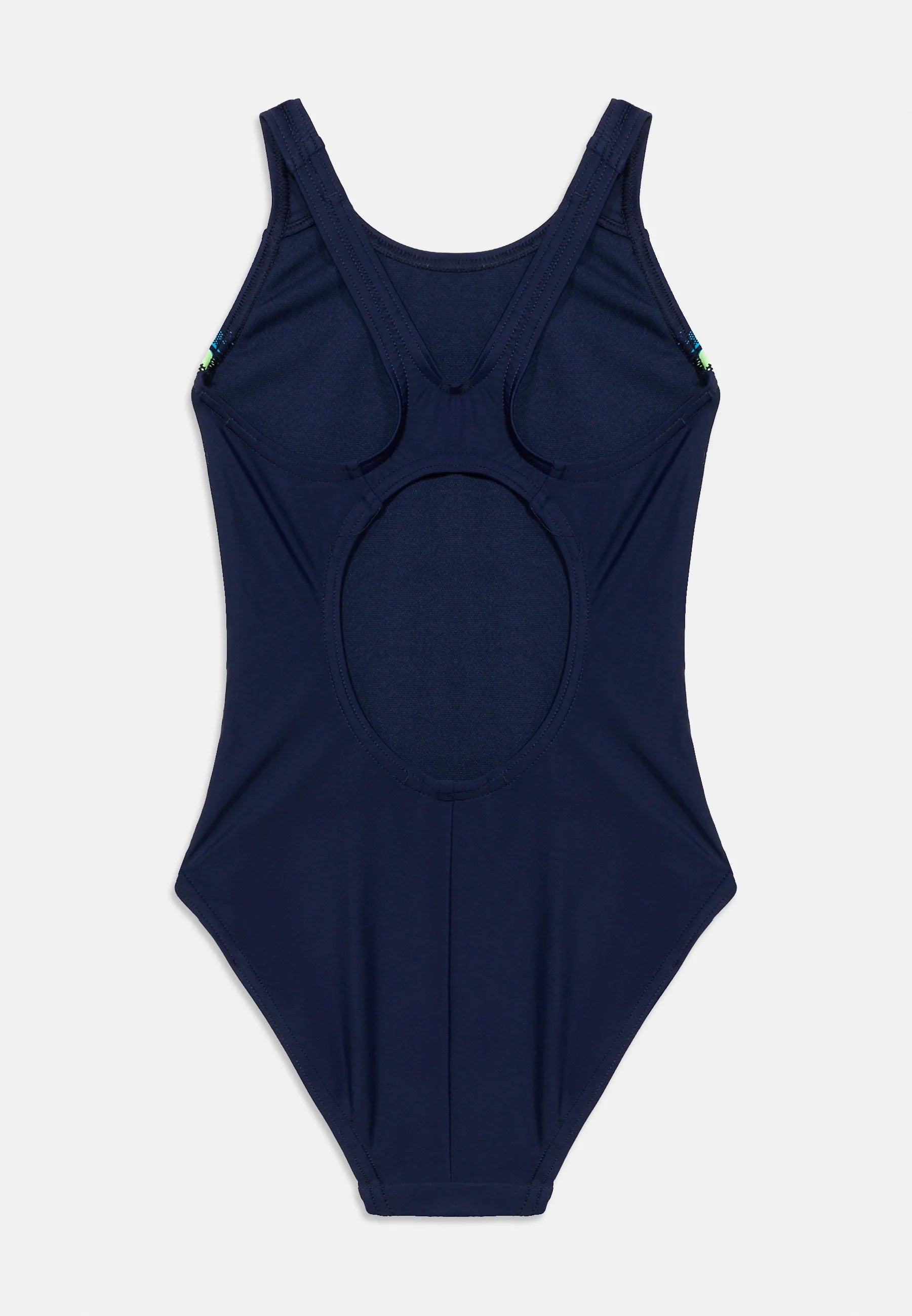 Speedo Girls Placement Muscleback Swimsuit Navy Green