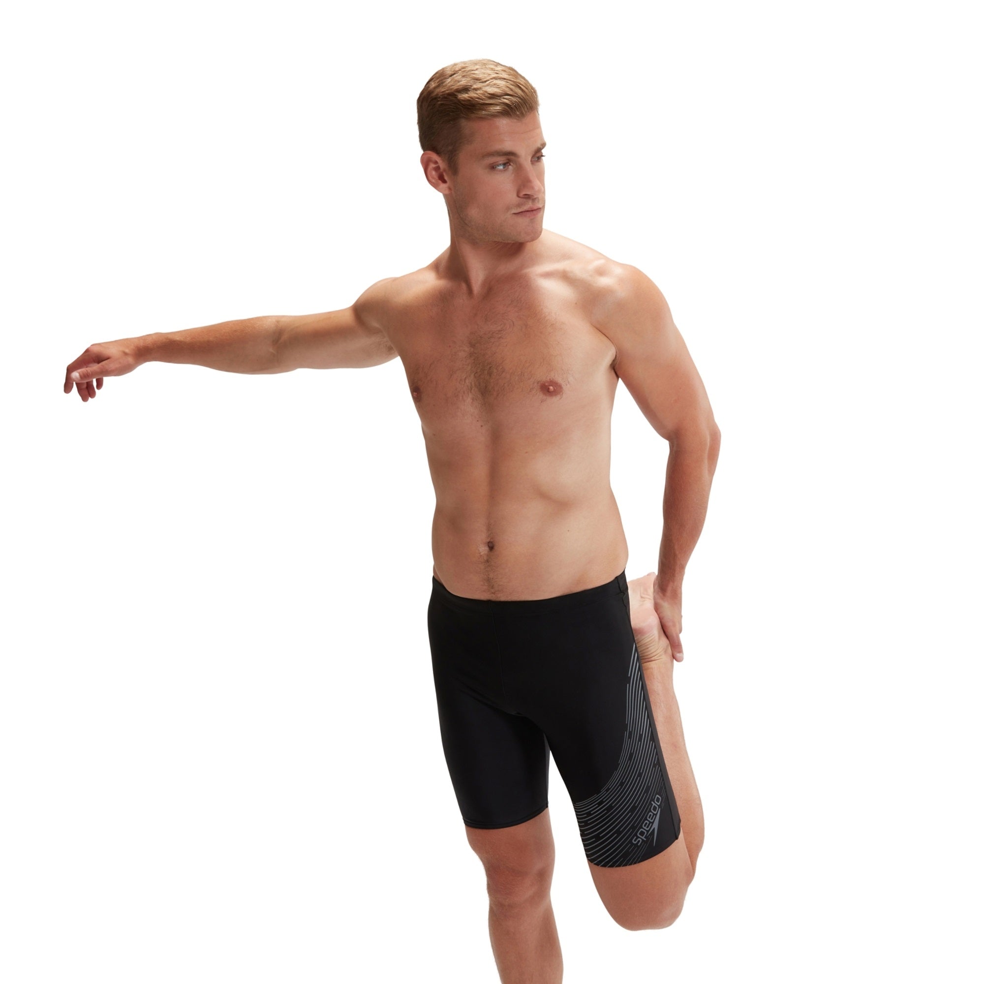 Speedo Men's Medley Logo Jammer Black Grey