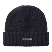 Sealskinz Gressenhall Waterproof Cold Weather Textured Stripe Roll Cuff Beanie Navy