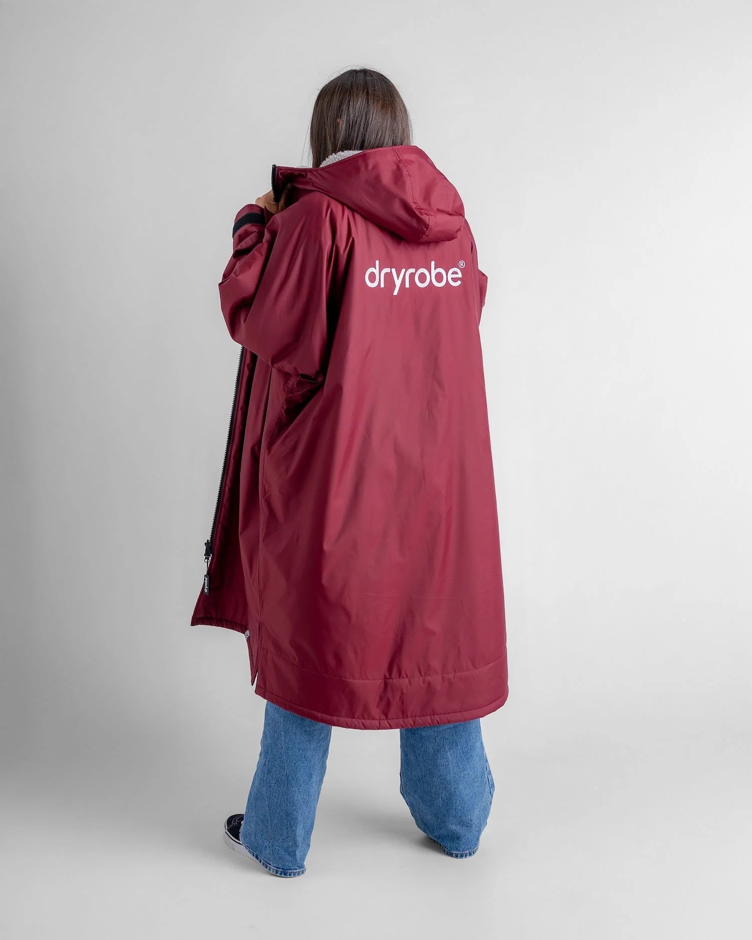 Dryrobe Advanced long Sleeve Changing Robe Burgundy Silver