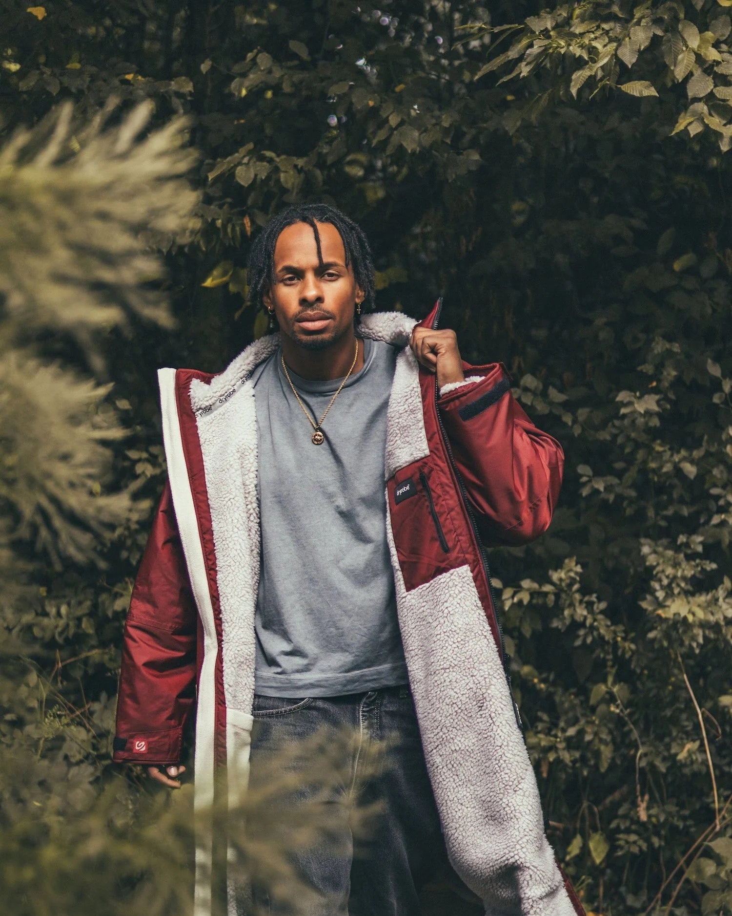 Dryrobe Advanced long Sleeve Changing Robe Burgundy Silver