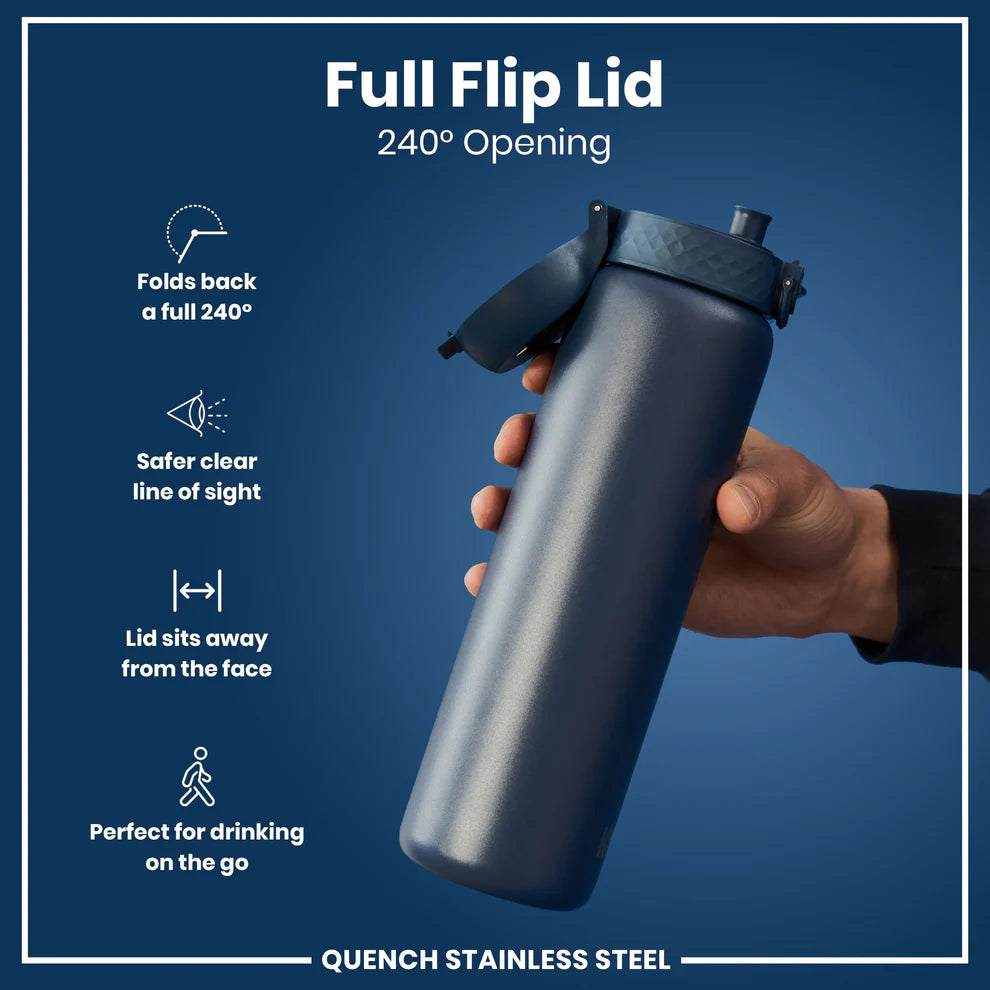 ION8 Quench 1L Stainless Steel Waterbottle Ash Navy