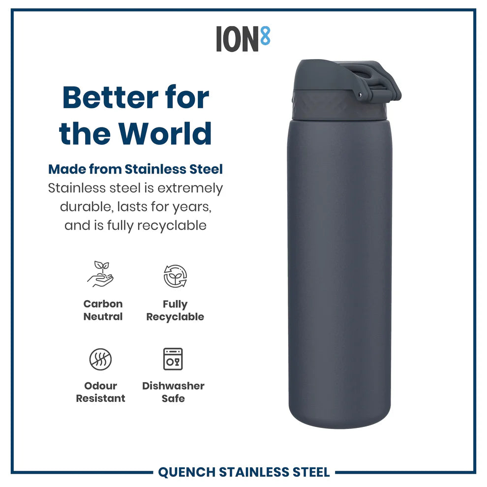 ION8 Quench 1L Stainless Steel Waterbottle Ash Navy