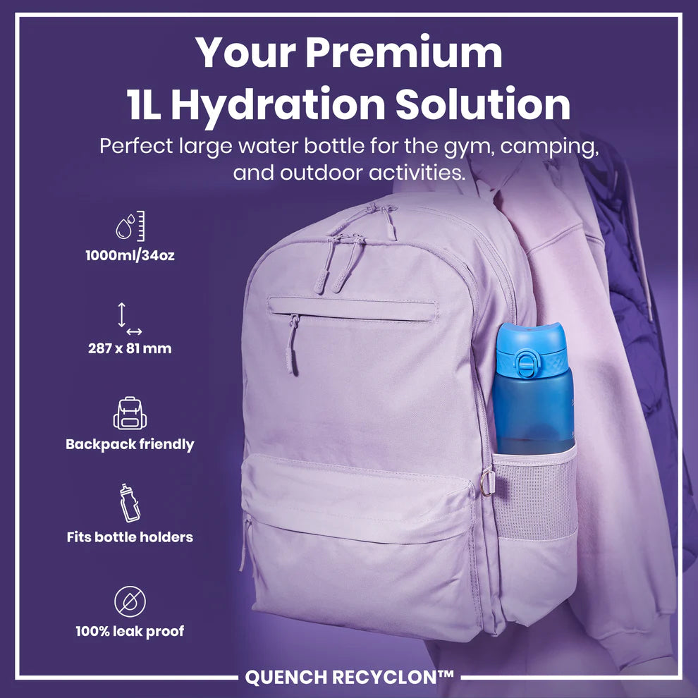 ION8 Quench 1L Waterbottle Blue Pink Motivator