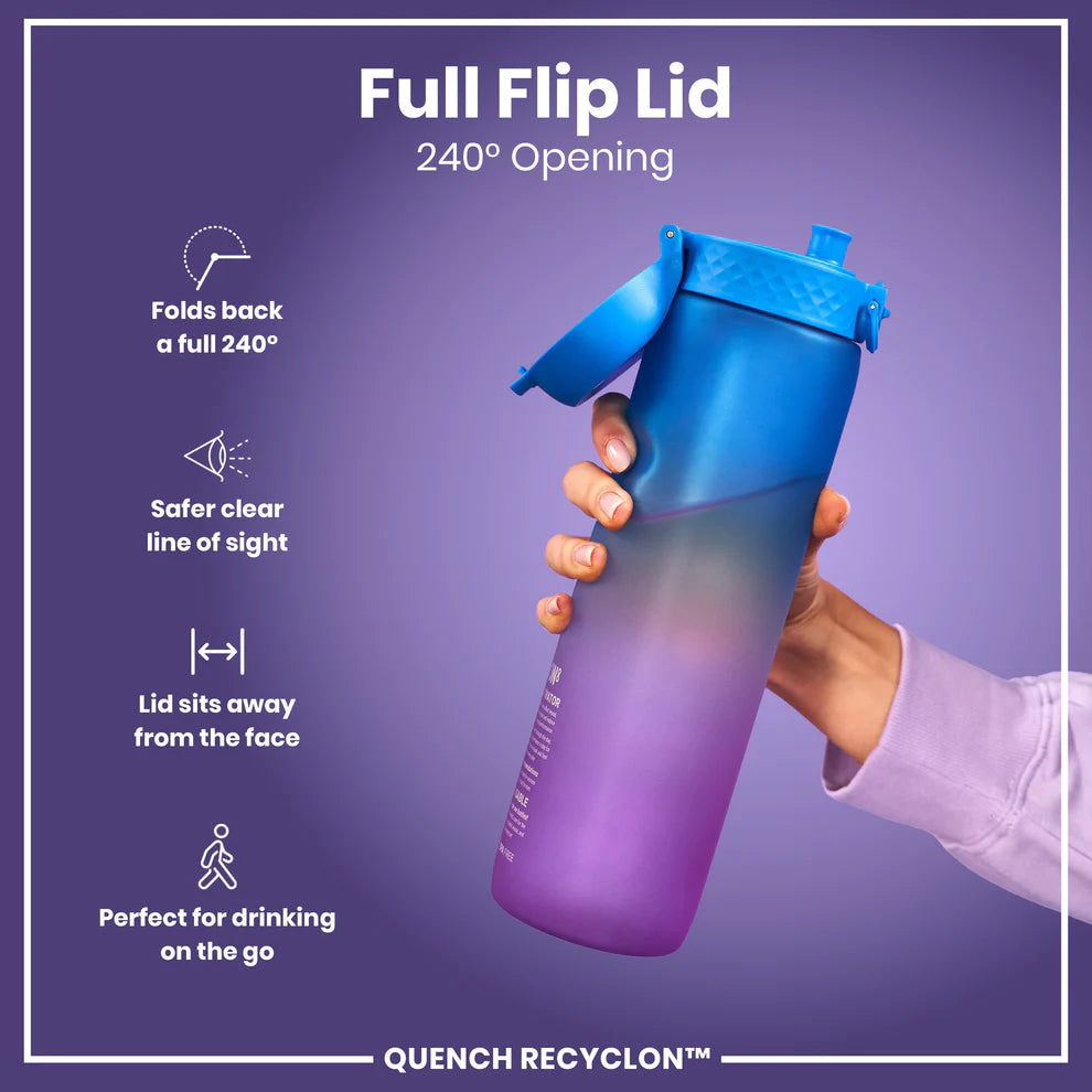 ION8 Quench 1L Waterbottle Blue Pink Motivator