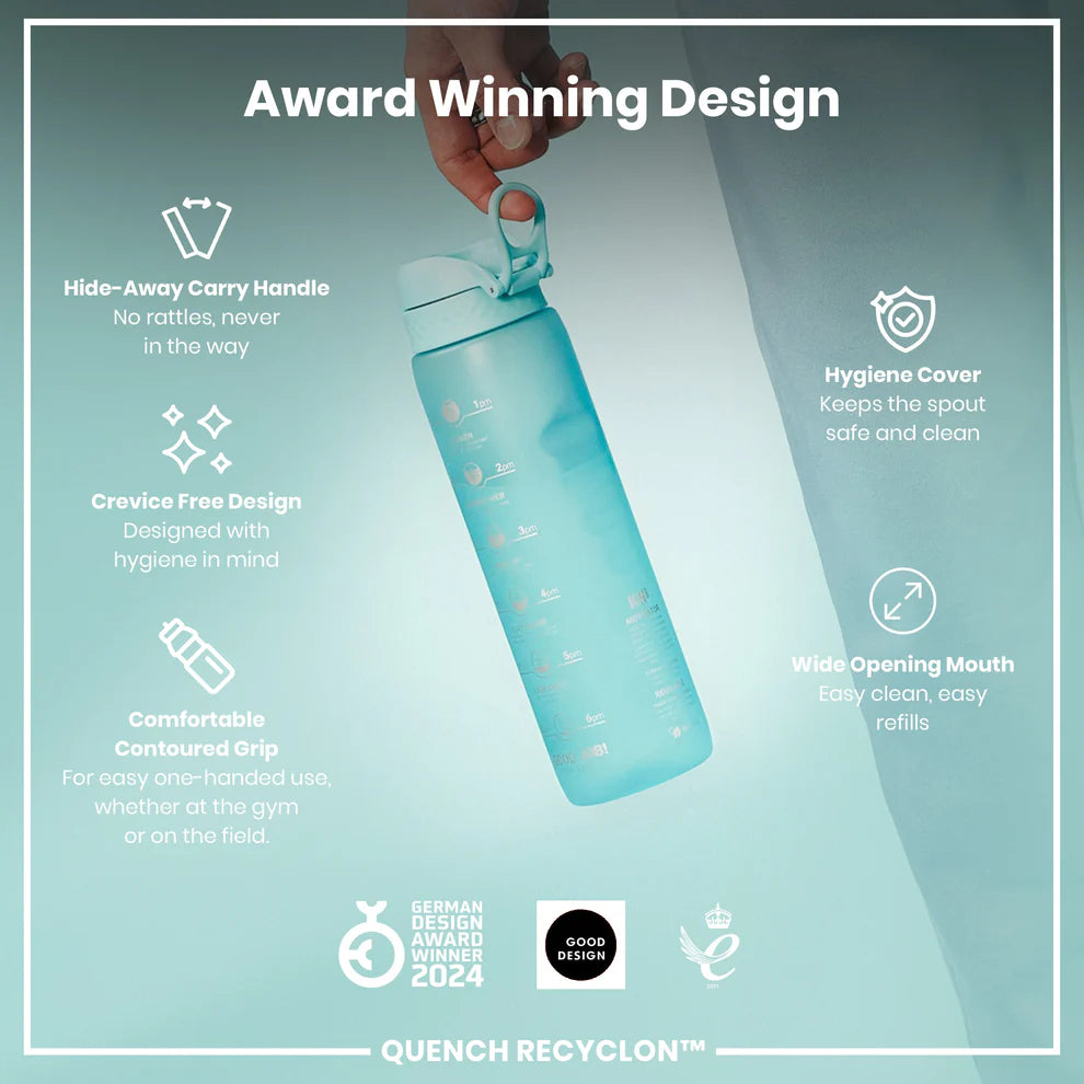 ION8 Quench 1L Waterbottle Sonic Blue Motivator