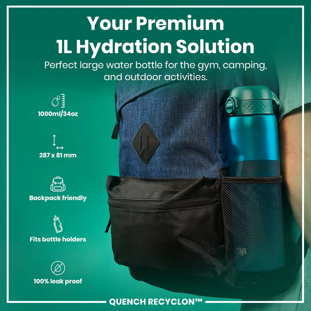 ION8 Quench 1L Waterbottle Aqua