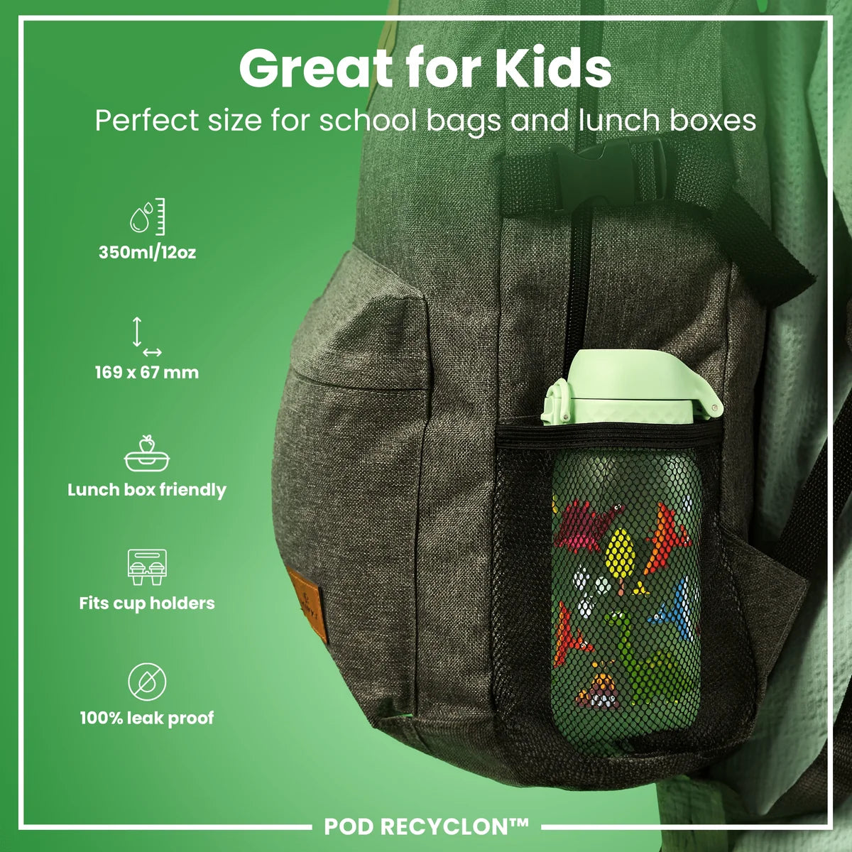 ION8 350ML Pod Dinosaur Waterbottle