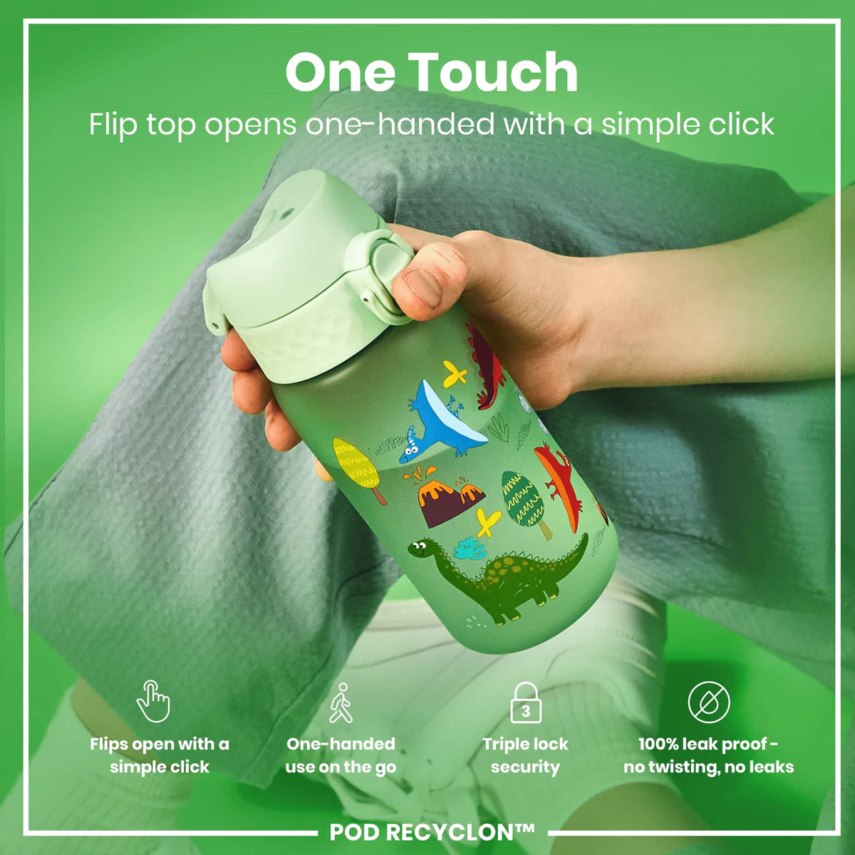 ION8 350ML Pod Dinosaur Waterbottle