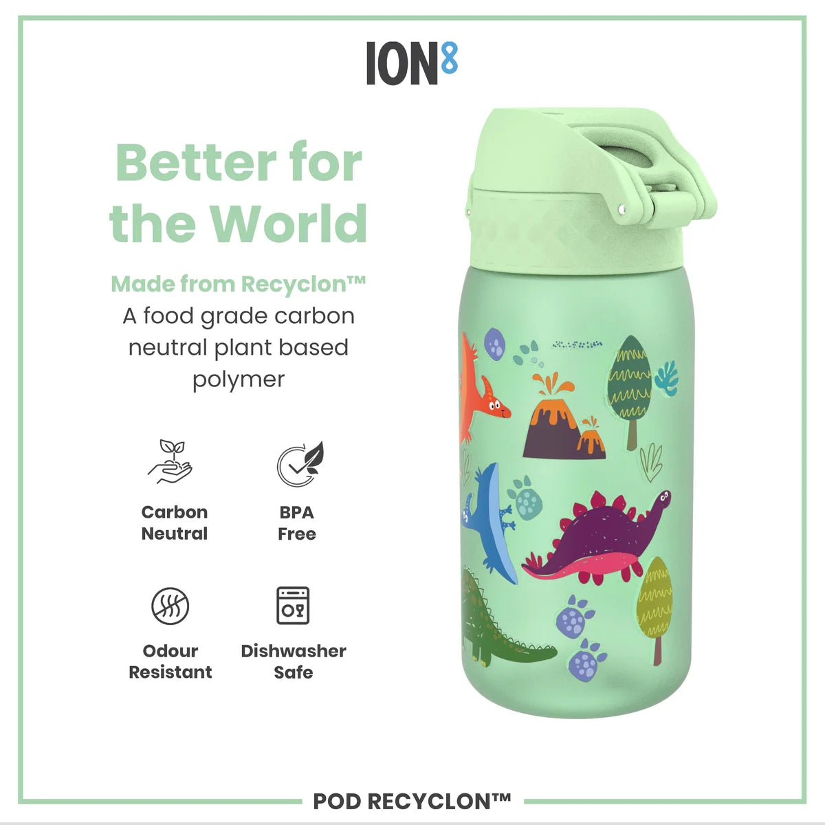 ION8 350ML Pod Dinosaur Waterbottle