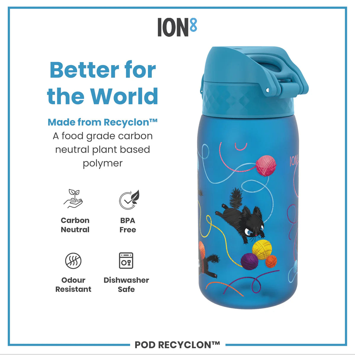 ION8 350ml Playful Cats Waterbottle