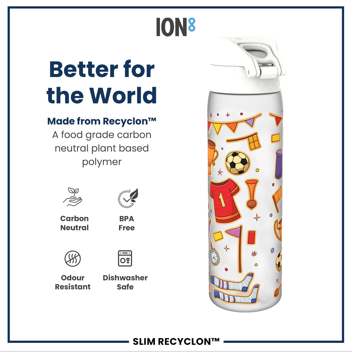 ION8 Slim 500ML Football Waterbottle