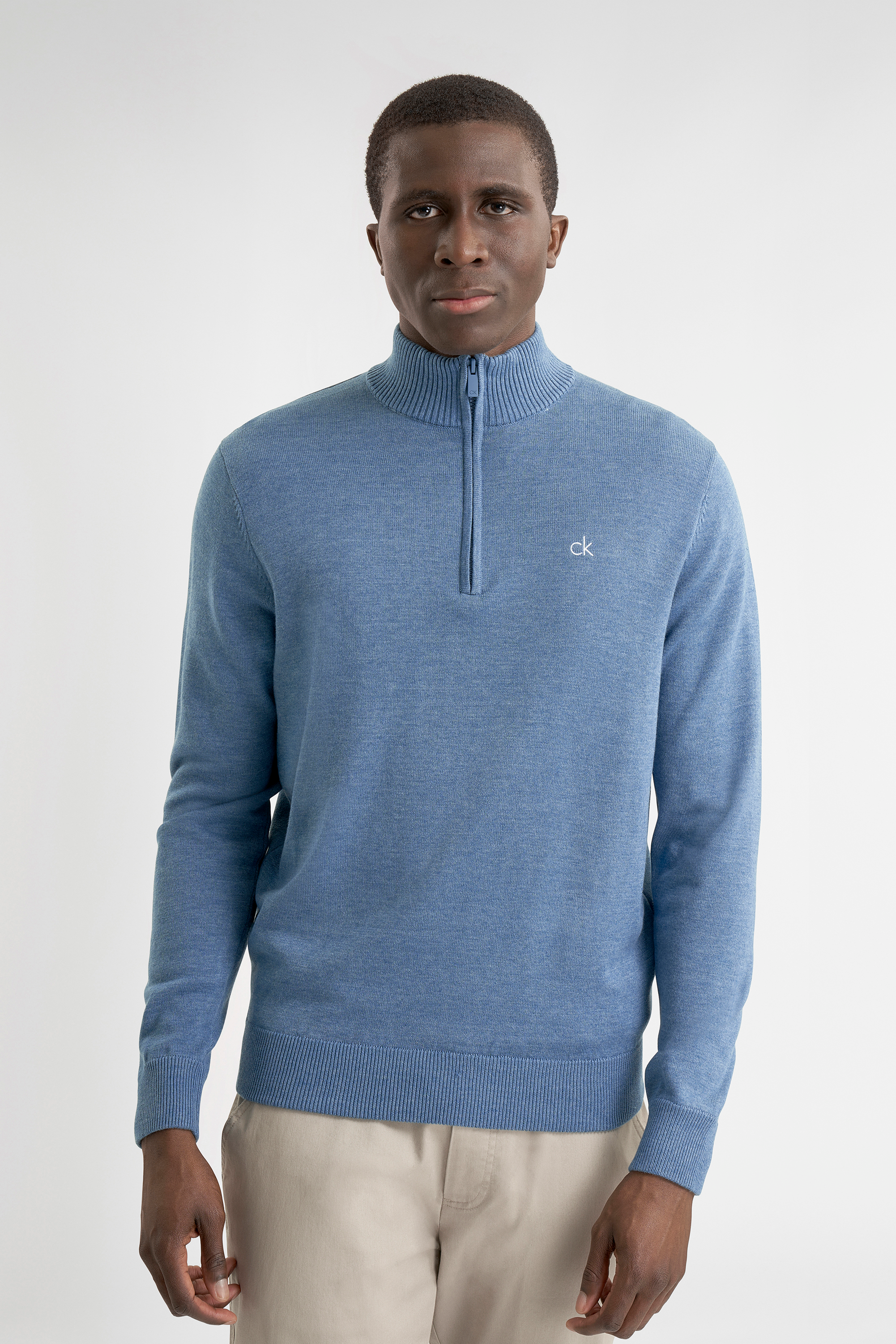 Calvin Klein Avenue Half Zip Sweater Blue