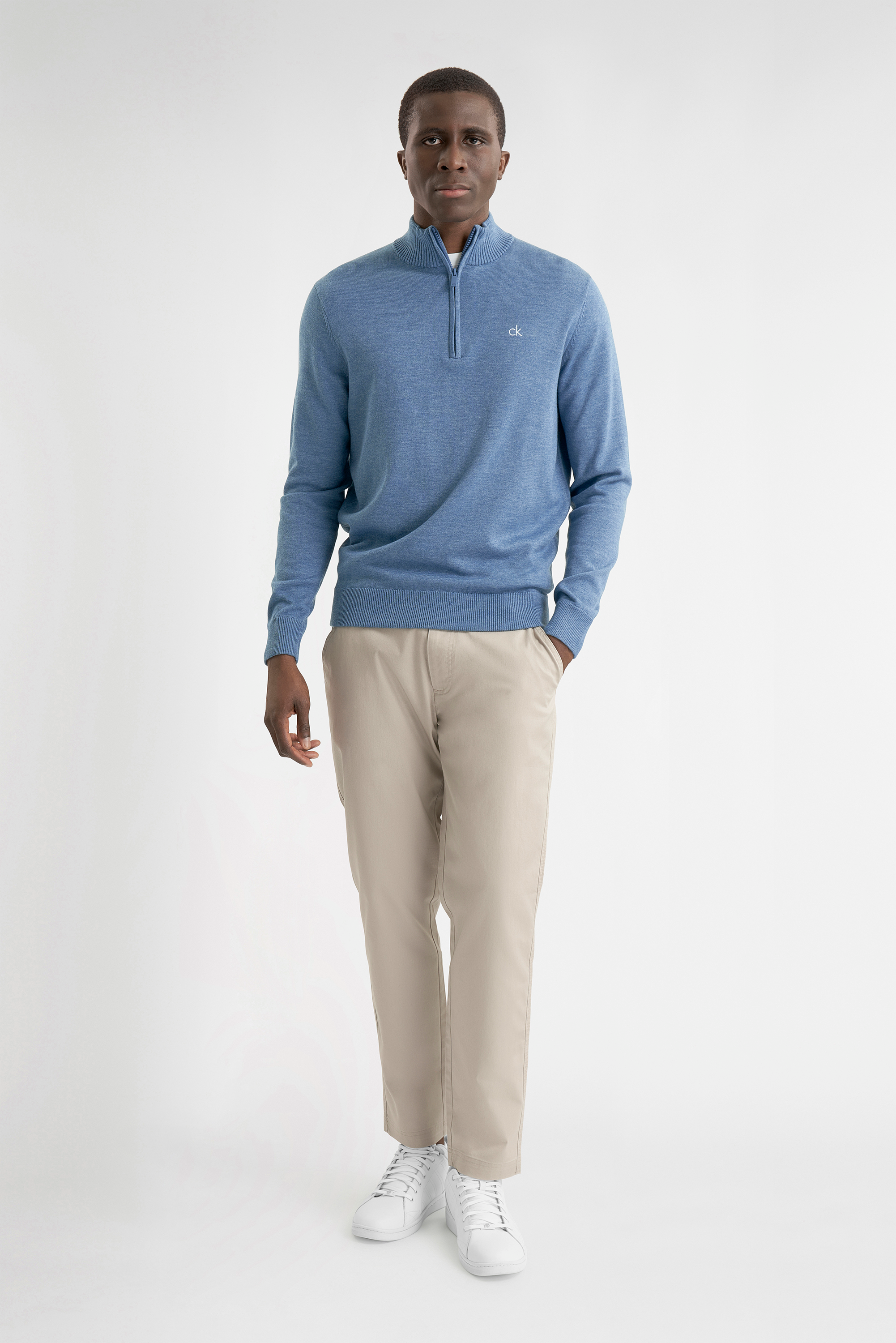 Calvin Klein Avenue Half Zip Sweater Blue