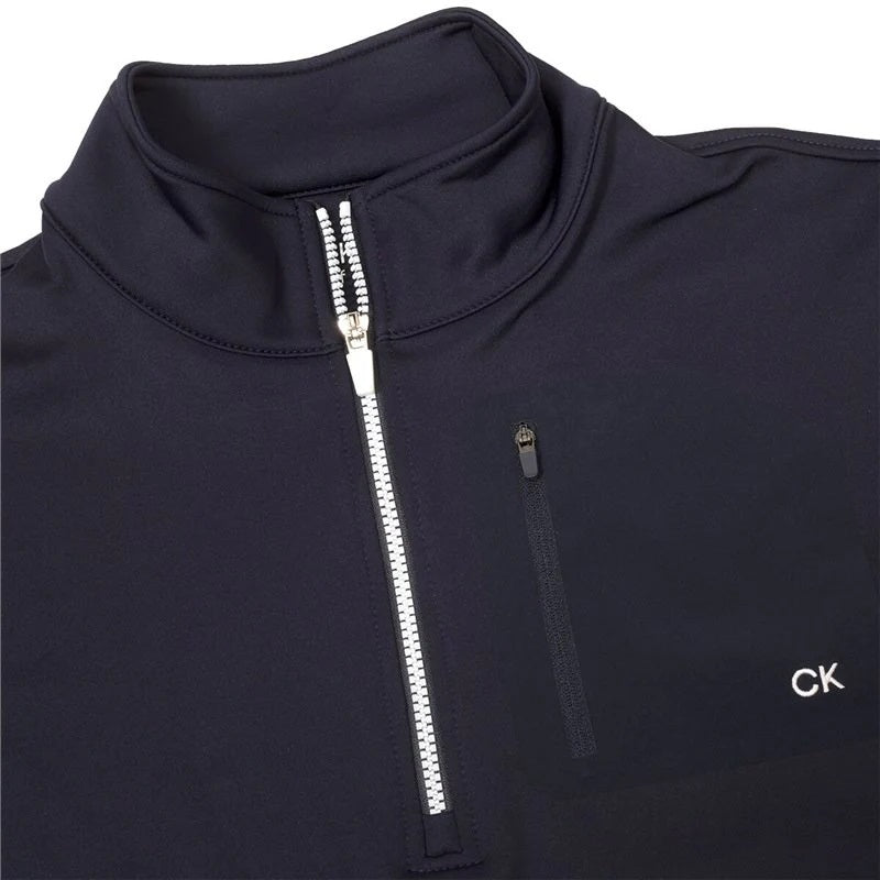 Calvin Klein Mens Delta ½ Zip Mid Layer Navy