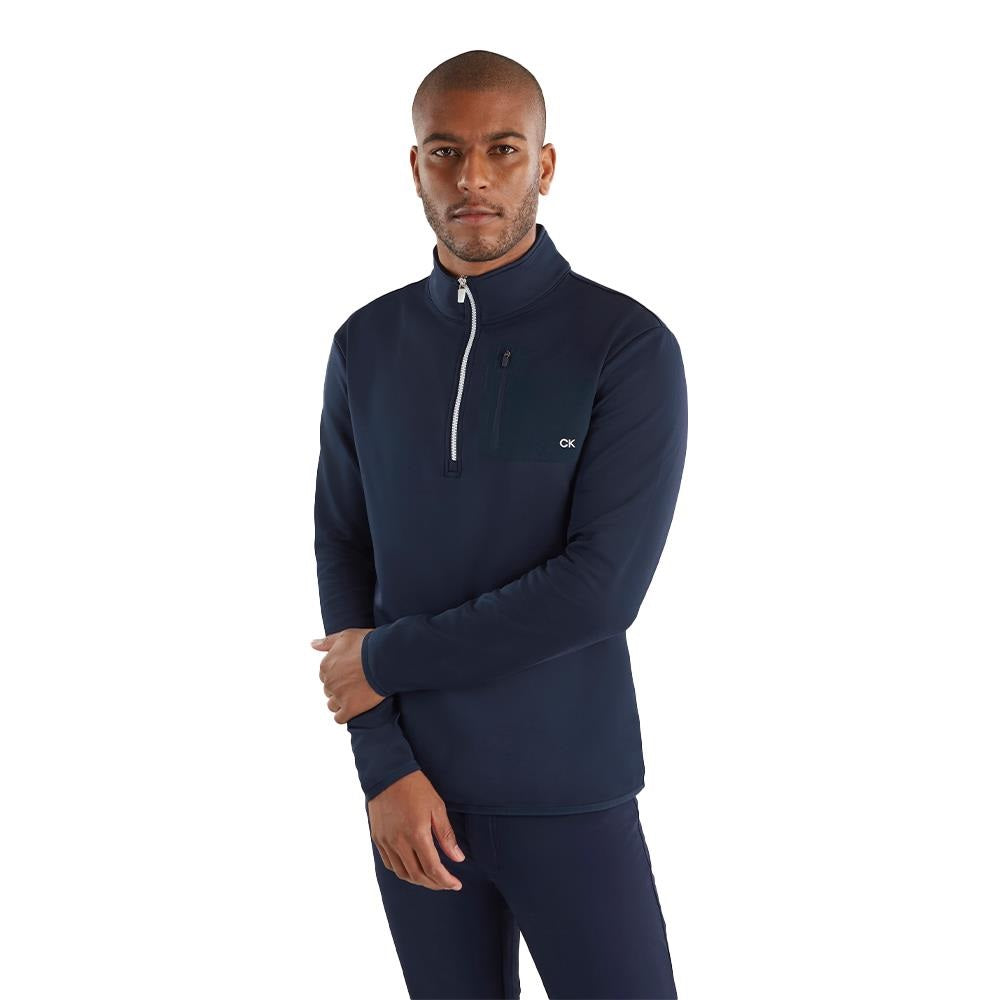 Calvin Klein Mens Delta ½ Zip Mid Layer Navy