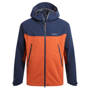 Craghoppers Men's Diggory Stretch Waterproof Jacket  | Blue Navy Carnelian Orange