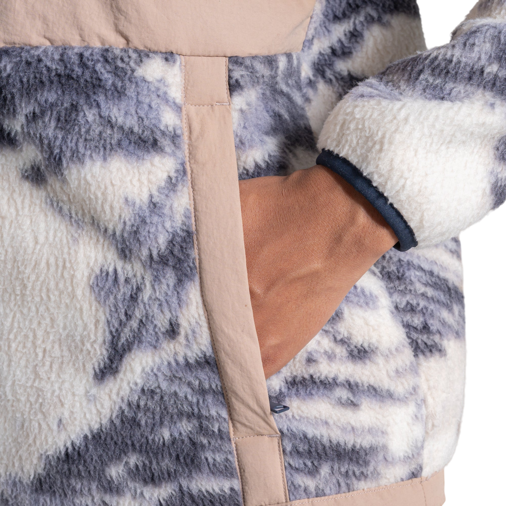 Craghoppers Women's Grange Half Zip Fleece | Ecru Print