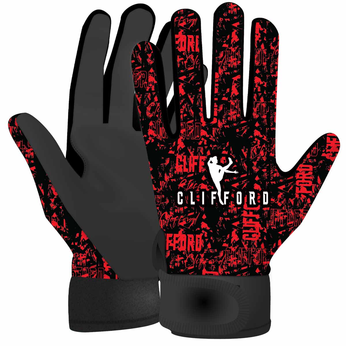 McKvr David Clifford Gaelic Football Gloves Red Black