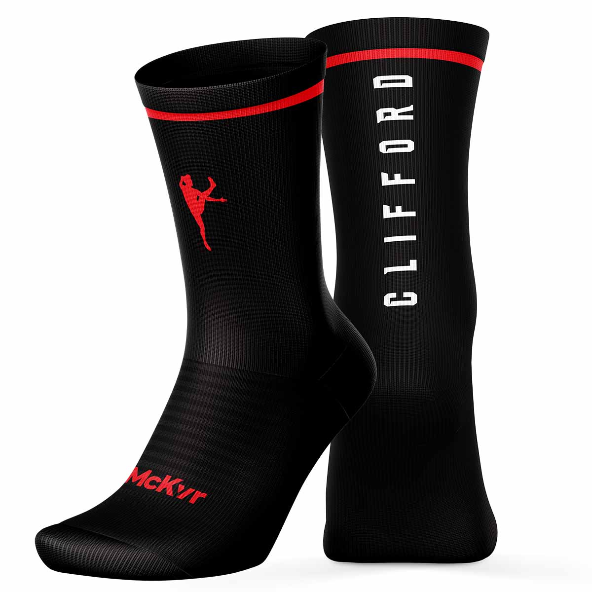 McKvr David Clifford Mid Sock Black Red