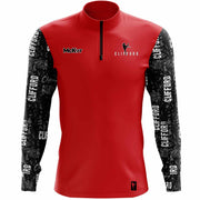 McKvr David Clifford 1/4 Zip Top Red Black