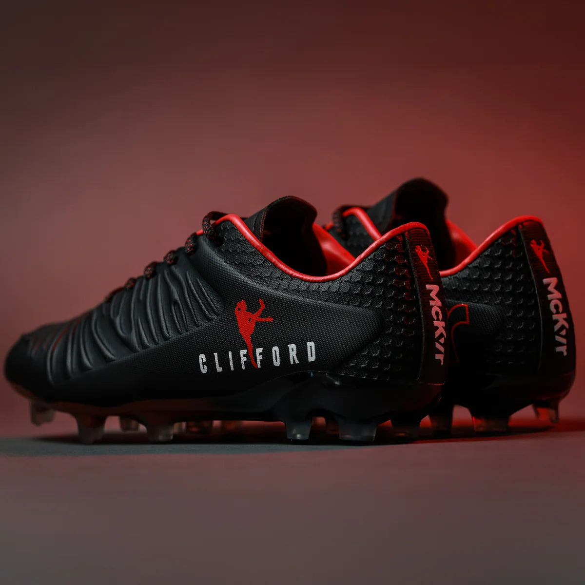 McKvr Clifford Club Junior Football Boots Black Red