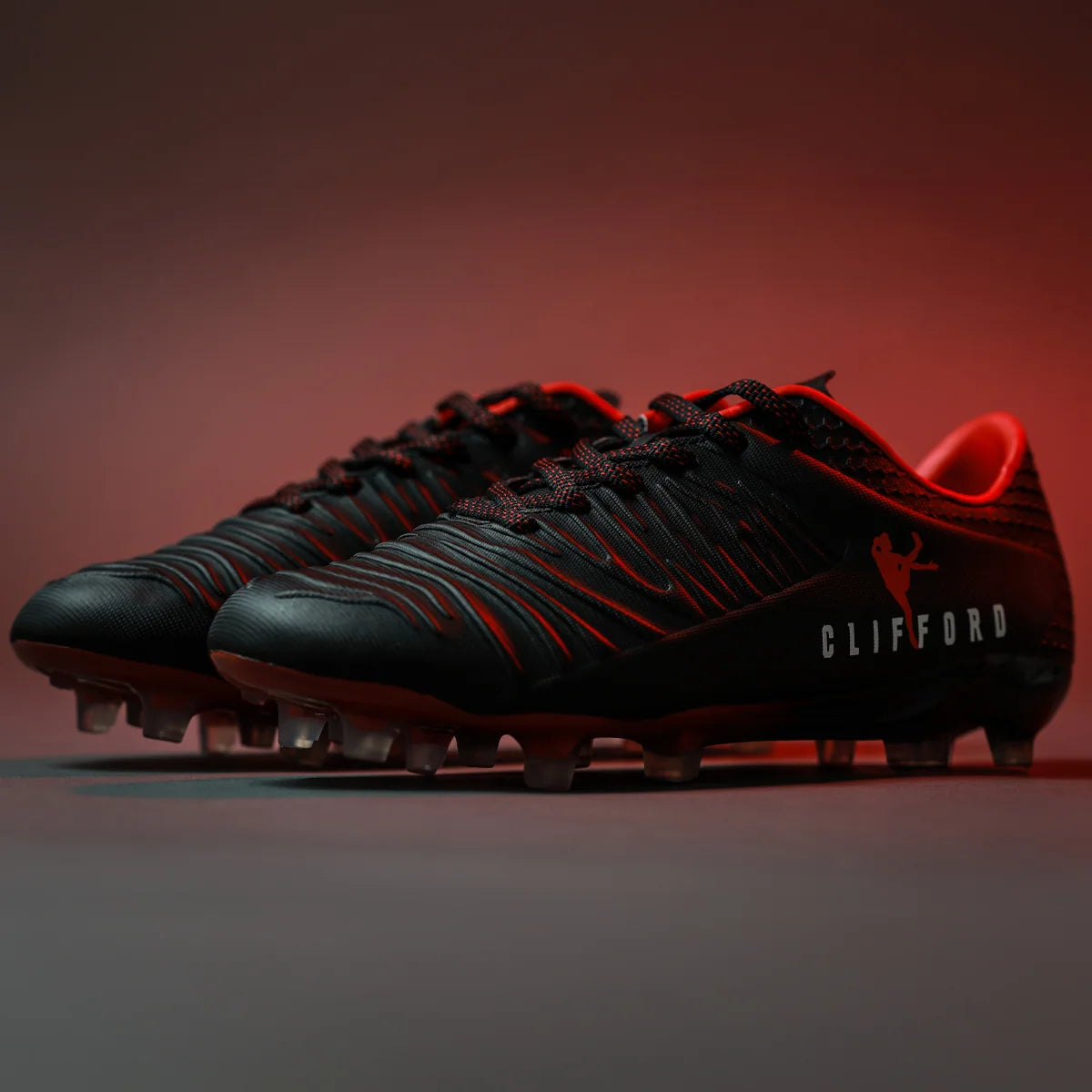 McKvr Clifford Club Junior Football Boots Black Red
