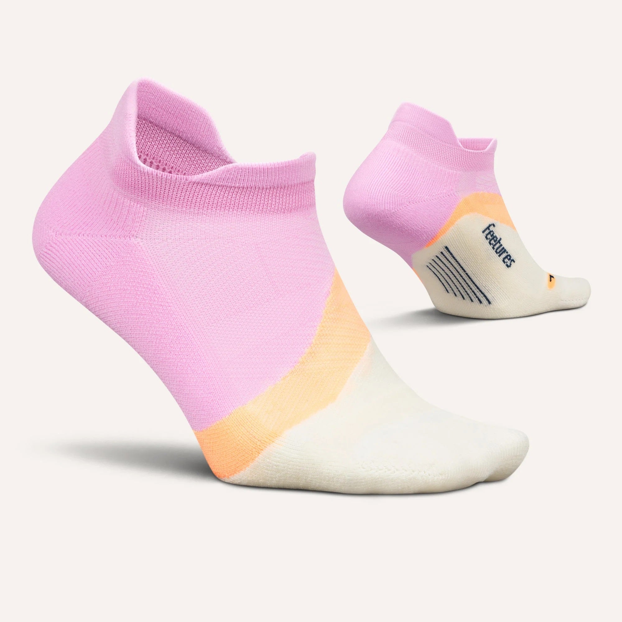 Feetures Elite Light Cushion Tab Socks Pink Citrus